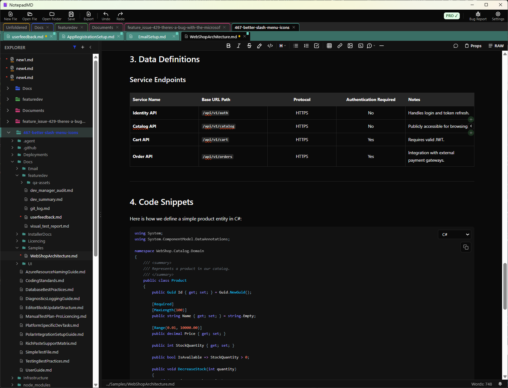 NotepadMD Dark Theme